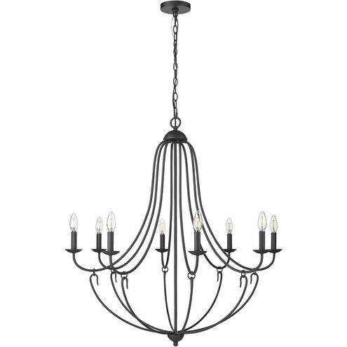 Eisley 8 Light 36 inch Matte Black Chandelier Ceiling Light